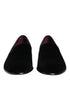 Dolce & Gabbana Black Velvet Slip On Men Loafers Formal Shoes